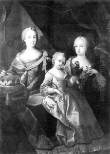 Bildnis Der Kaiserin Maria Theresia Mit Ihren Beiden Tochtern by Martin van Meytens the Younger