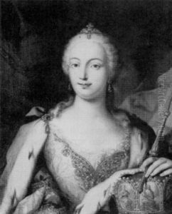 Potrait Of Maria-theresa, Empress Of Austria, Wearing Ceremonial Robes And Holding A Sceptre And Crown by Martin van Meytens the Younger