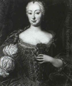 Portrait Of The Empress Maria Theresa, Half-length, Wearing An Elaborately Embroidered And Jewel-encrusted Dress, A