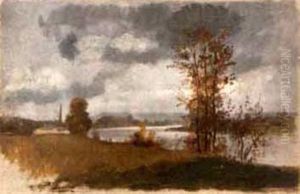 Riverscape Before A Storm by Joseph Mezzara