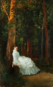 Madchen Im Park by Grigori Grigorievich Miasoyedov