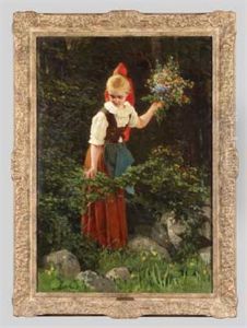 Trachtenmadchen Mit Sommerstrauss Trachtenmadchen Mit Sommerstrauss