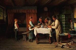 The Grace. Schwabian Farmers At Their Dinner The Grace. Schwabian Farmers At Their Dinner