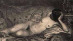 Liegender Frauenakt Auf Chaiselongue by Oskar Michaelis