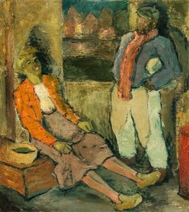 Seemann Mit Strasenmadchen (paar Am Hafen) by Hans Michaelson