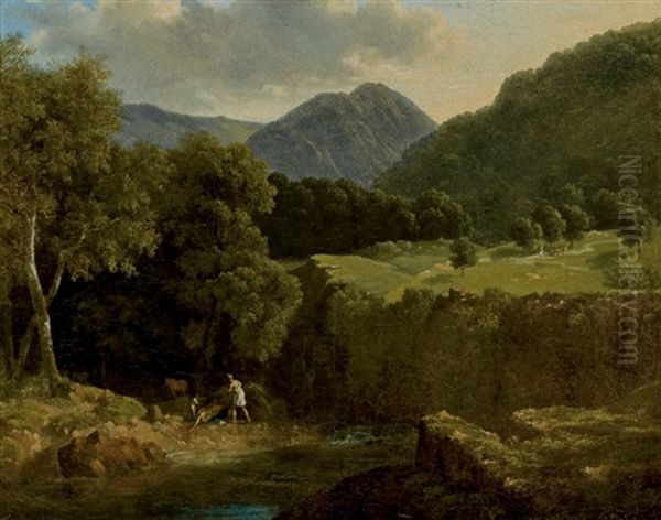 Psyche Et Pan Dans Un Paysage - view 1