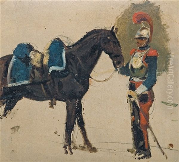 Cuirassier Holding A Horse - view 1