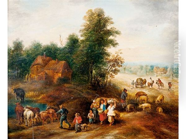 Bauern Bei Der Ruckkehr Von Der Ernte - view 1