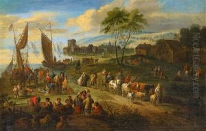 Zwei Vielfigurige Flamische Landschaften