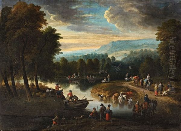 Figures By A Riverbank - view 1