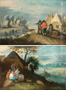 Saisons: L'ete L'hiver (pair) by Theobald Michau