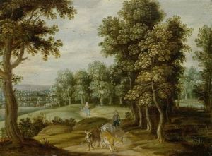 Landschaft Mit Kuhen Und Hirtenknabe