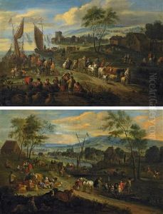 Zwei Landschaften Mit Figurenstaffage Zwei Landschaften Mit Figurenstaffage