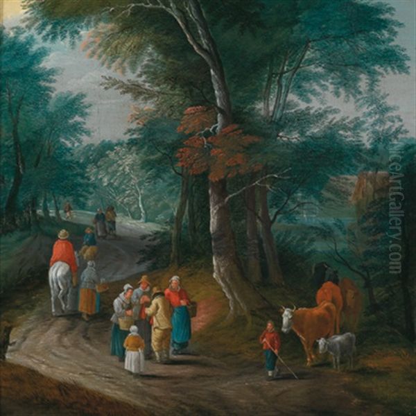 Waldlandschaft Mit Reisenden - view 1