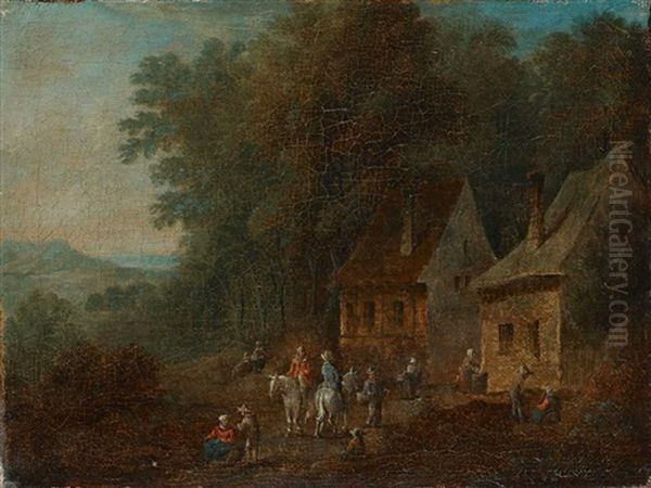 Landschaft Mit Figurenstaffage (+ Another; 2 Works) - view 1