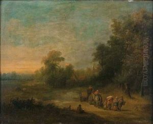 Caravane Dans Un Paysage De Riviere