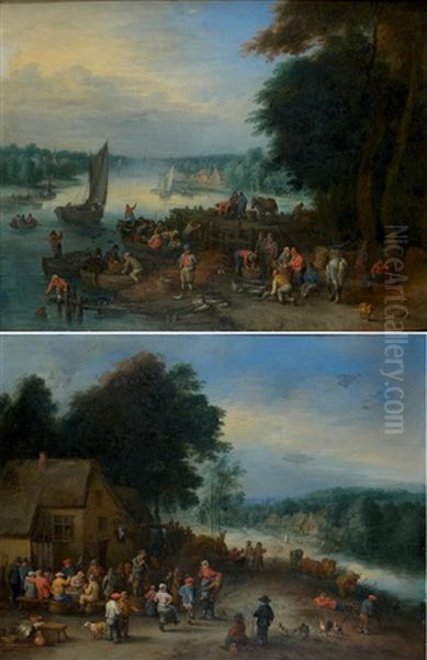 Fete Villageoise Pres De La Riviere (+ Le Marche Aux Poissons; Pair) - view 1