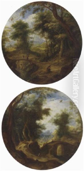 A Landscape With Travellers On A Bridge - view 1