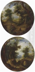 A Landscape With Travellers On A Bridge