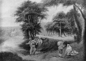 Chemin Forestier Animede Villageois by Theobald Michau