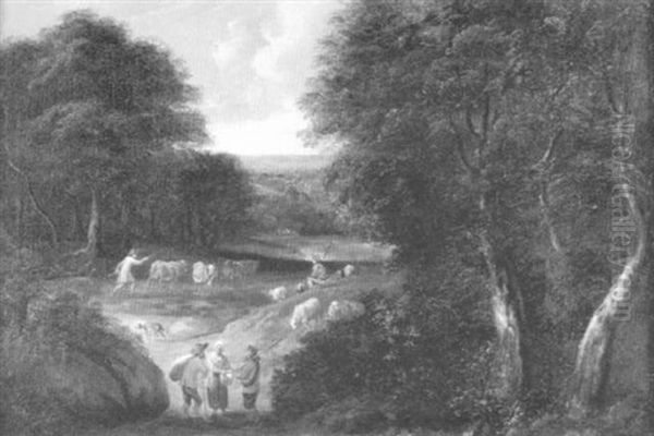 Waldlandschaft Mit Sonnenbeschienener Lichtung - view 1