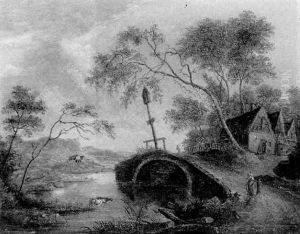 Fluslandschaft Mit Einer Brucke by Theobald Michau