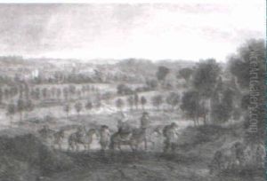 Travellers In An Extensive Landscape by Theobald Michau