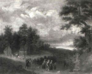 Peasants On A Path By A Village Peasants On A Path By A Village