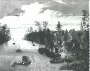 Villagers Boating On The River Villagers Boating On The River