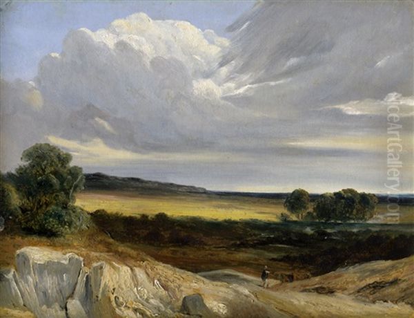 Wolkenbanke Uber Einer Weiten Landschaft - view 1