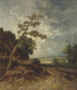 Paysage Avec Moulin A Vent