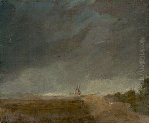 Windmill Under Dark Clouds thumbnail