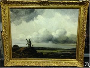 Paysage Au Ciel Orageux Et Moulin