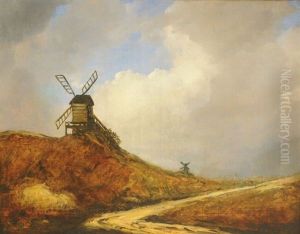 Moulins Dans Un Paysage by Georges Michel