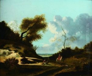 La Rencontre D'une Cavaliere Et D'une Paysanne Sur Un Chemin De Campagne (also Attributed To Joseph Swebach)