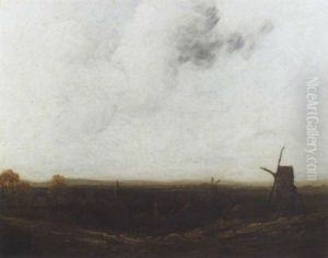 Landscape With Wind-mills by Georges Michel