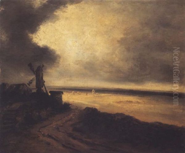 Paysage Avec Moulin Et Chaumiere - view 1