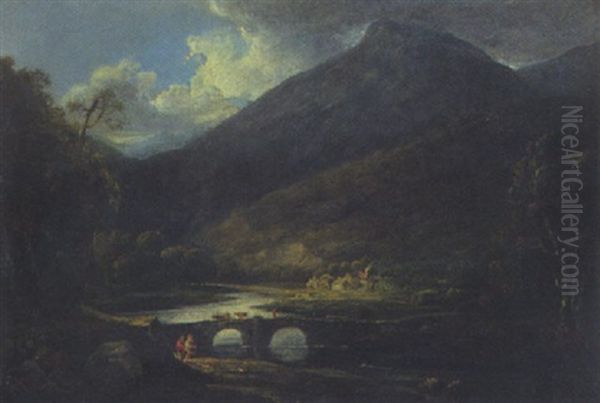 Gebirgslandschaft Mit Aufziehendem Gewitter - view 1