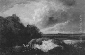 Travellers In An Approaching Storm by Georges Michel