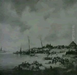 Scene De Bord De Mer by Georges Michel