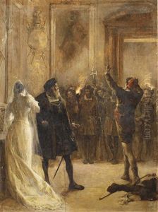 Estudio Para Acto Tercero, Escena Tres Del Hernani De Victor Hugo by Arturo Michelena
