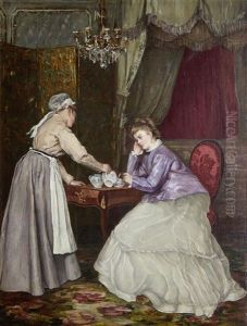 Taking Tea by Henri Michel-Levy