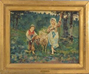 Children Herding Sheep