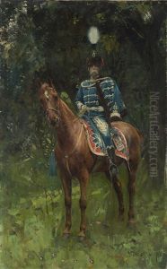 Re Umberto I A Cavallo by Francesco Paolo Michetti
