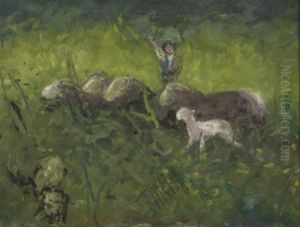 Pastore Con Pecore by Francesco Paolo Michetti