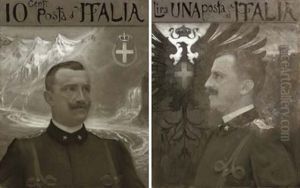Vittorio Emanuele Iii, King Of Italy: Before The Mountains (+ In Profile, To Sinister; 2 Works)