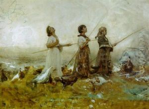 Pastorelle Lungo Il Mare by Francesco Paolo Michetti