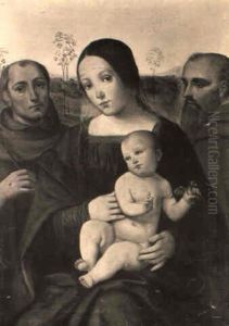 Madonna Col Bambino E Santi by Francesco Paolo Michetti