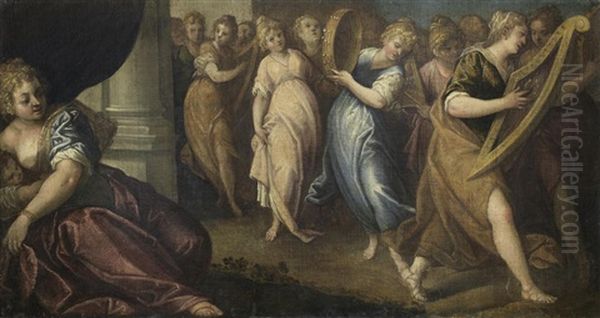 A Procession Of Women Playing Instruments - view 1