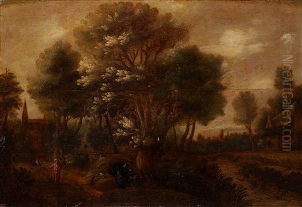 The Baptism Of The Eunuch In An Extensive Wooded Landscape - view 1